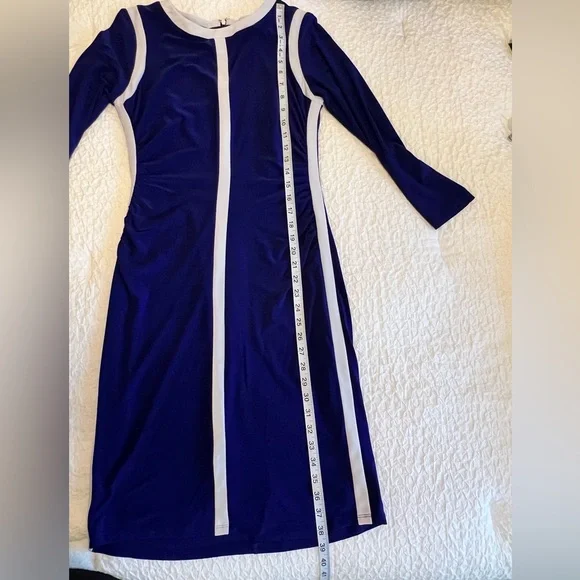 Ralph Lauren Long Sleeve Dress With White Stripe Detail Size: 6 - Picture 9 of 9